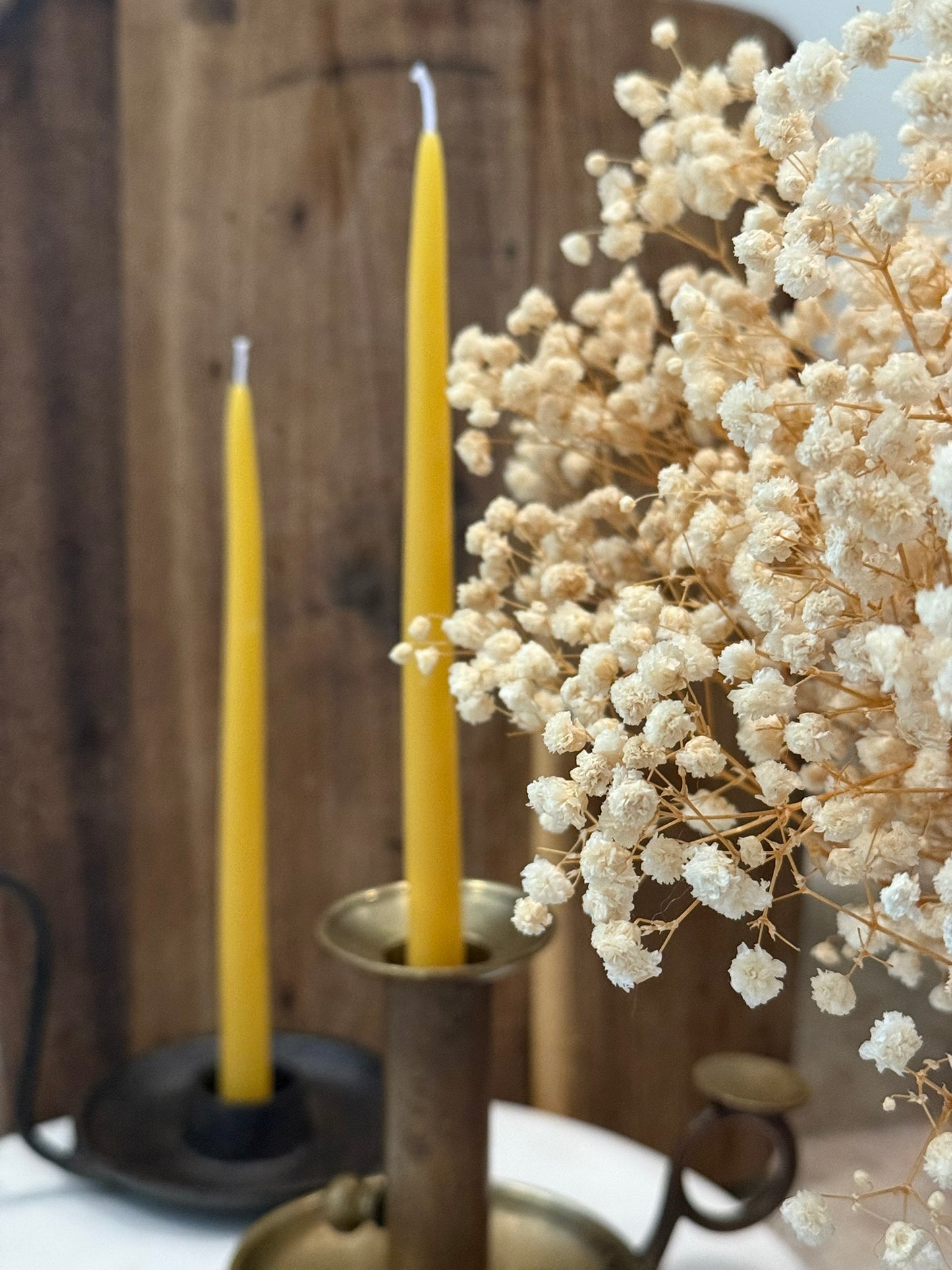 Hand-Poured Beeswax Candles — Set of Two