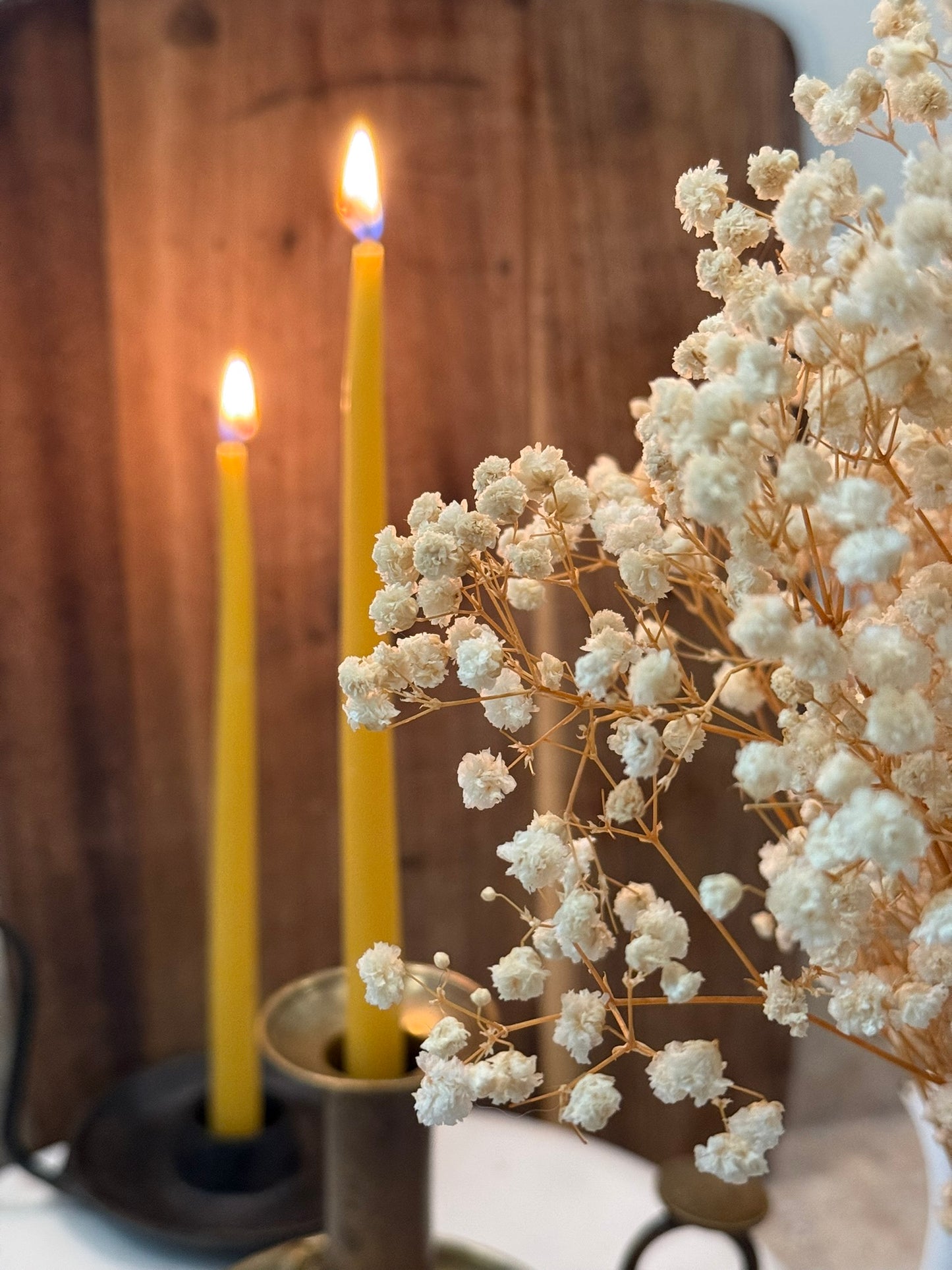 Hand-Poured Beeswax Candles — Set of Two