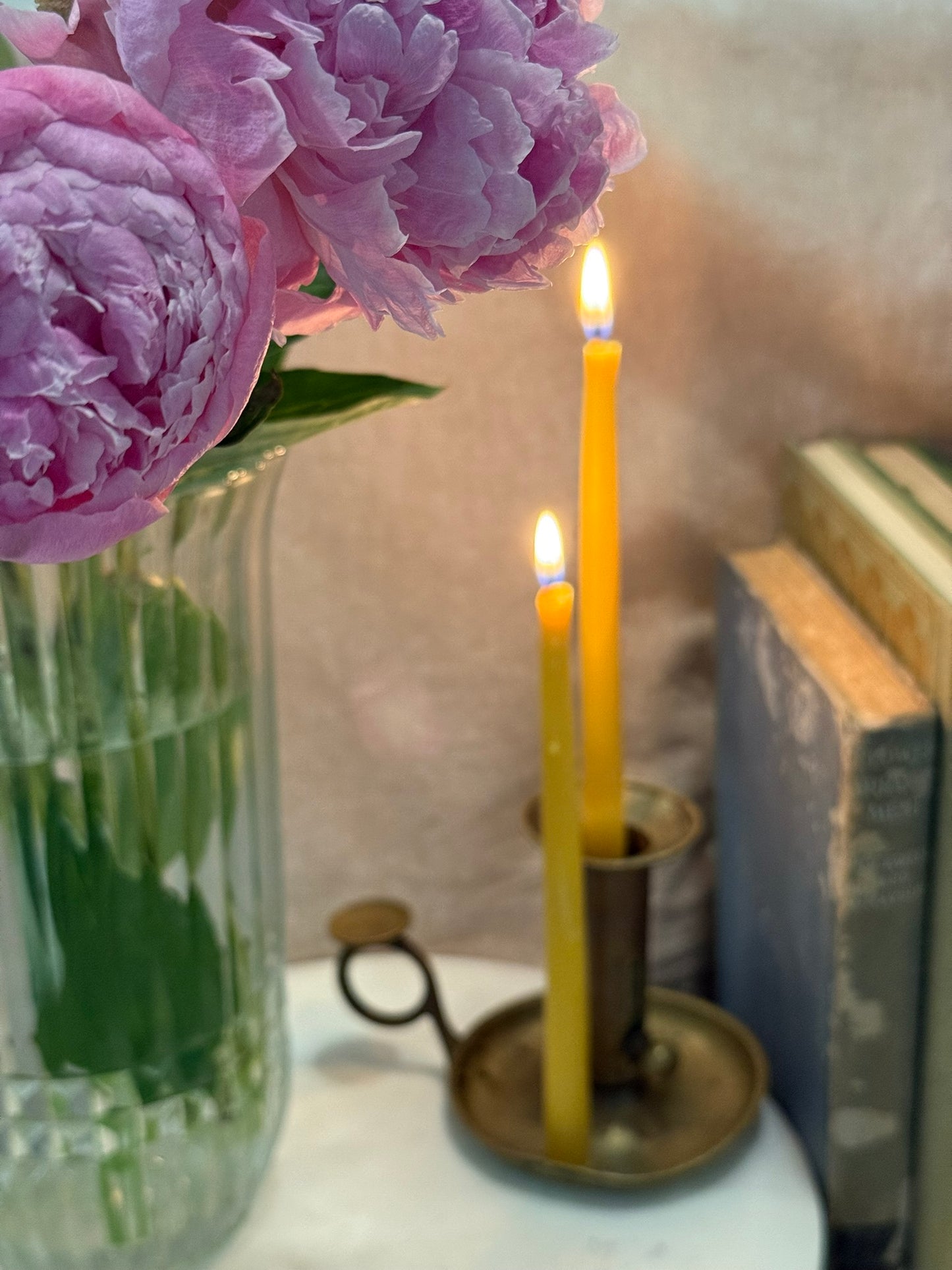 Hand-Poured Beeswax Candles — Set of Two
