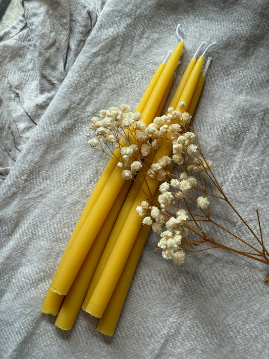 Hand-Poured Beeswax Candles — Set of Two