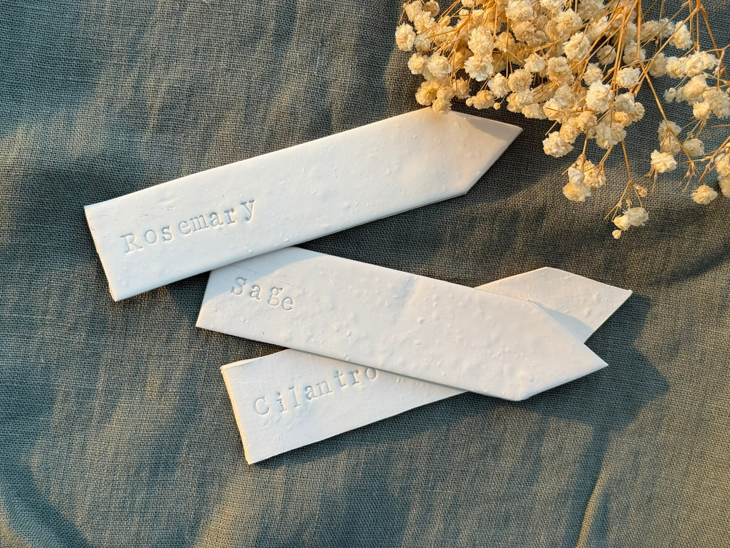 Handmade Clay Herb Garden Stakes