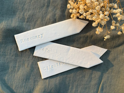 Handmade Clay Herb Garden Stakes