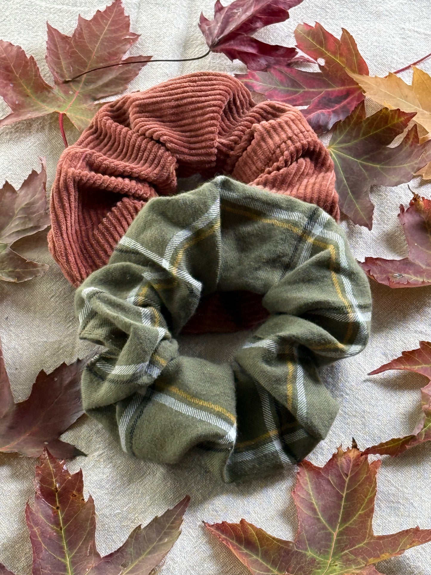Upcycled Fall Scrunchies
