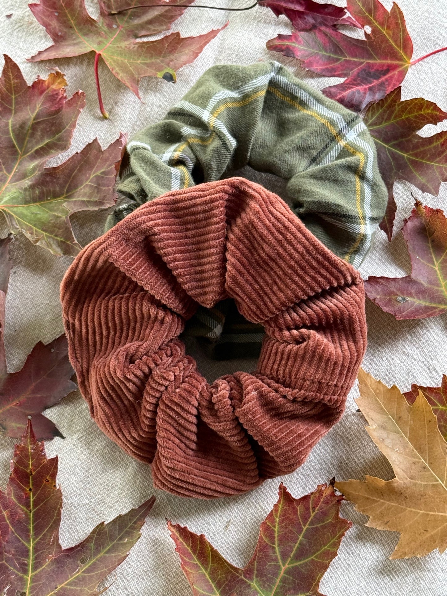 Upcycled Fall Scrunchies